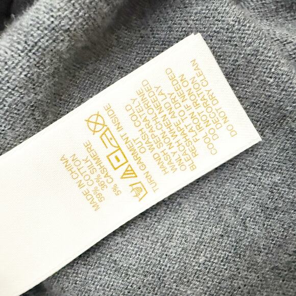 KATE SPADE NY | Gray 3/4" Sleeve Rhinestone Embellished Cardigan Sweater | XL - Picture 8 of 8